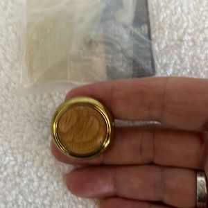 Round Oak/Brass Cabinet Pulls